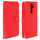 Avizar Housse Xiaomi Redmi Note 8 Pro Étui Folio Porte carte Support Vidéo Rouge - Protection intégrale spécialement conçue pour le Xiaomi Redmi Note 8 Pro.