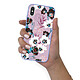 LaCoqueFrançaise Coque iPhone X/Xs Silicone Liquide Douce lilas Fleurs parme pas cher