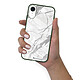 LaCoqueFrançaise Coque iPhone Xr Silicone Liquide Douce vert kaki Marbre gris pas cher