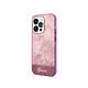 Guess Coque pour Apple iPhone 14 Pro Max TPU Jungle Rose Coque conçue sur mesure pour Apple iPhone 14 Pro Max