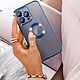 Acheter Avizar Coque iPhone 14 Pro Max Silicone Souple Bloc Caméra Couvert  Transparent Contour bleu Chromé