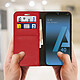 Avis Avizar Etui folio Rouge Cuir véritable pour Samsung Galaxy A40
