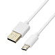 Inkax Câble USB vers Micro-USB 2.1A  Câble 1m Charge rapide et sécurisée Câble Blanc Charge & Syncro by Inkax
