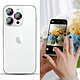 Avizar Film Caméra iPhone 14 Pro et 14 Pro Max Dureté 9H Contour Métal multicolore  Transparent pas cher