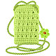 Avizar Sac Bandoulière pour Smartphone Tricoté Main Motif Fleur  Vert Citron Un sac bandoulière pour smartphone de la série FlowerWeave