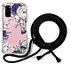 LaCoqueFrançaise Coque cordon Samsung Galaxy S20 Dessin Pivoines Violettes Coque cordon Samsung Galaxy S20 Dessin Pivoines Violettes