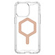 UAG Coque MagSafe pour iPhone 15 Pro Antichoc Fine Transparent et Rose Gold série Plyo Coque Magsafe Rose Champagne en Polycarbonate, iPhone 15 Pro