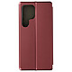 Avizar Étui pour Samsung Galaxy S24 Ultra Clapet Porte carte Support Video Bordeaux Étui à clapet en polycarbonate recouvert de simili cuir Bordeaux, conçu pour protéger et habiller votre Samsung Galaxy S24 Ultra