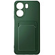 Avizar Coque pour Xiaomi Redmi 13C Porte-carte Souple Anti-traces Vert Foncé Fabriquée en silicone souple, assurant une protection efficace contre les chocs et les rayures