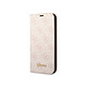 Guess Étui Folio pour iPhone 14 Imprimé 4G Tendance Rose Véritable accessoire de mode