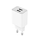 Myway Chargeur Secteur avec Deux Ports USB-A 12W Blanc Un chargeur avec deux connectiques USB-A