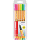 STABILO Pochette 6 stylos-feutres Point 88 Pointe Fine Coloris fluo Assortis Feutre à pointe fine