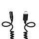 Puluz Adaptateur iPhone vers Jack 3.5mm femelle, Cable spirale 1 mètre  Noir - L'adaptateur que vous attendiez afin de connecter votre casque ou vos écouteurs à votre iPhone / iPad