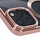 Avizar Coque MagSafe pour iPhone 15 Pro Silicone Protection Caméra  Contour Chromé Rose pas cher
