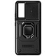 Avizar Coque pour Xiaomi 13T et 13T Pro Bague Support Cache Caméra Coulissant  Noir - Fabriquée avec une combinaison de polycarbonate rigide et de silicone gel