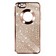 Avizar Coque pour iPhone 6 et 6s Paillette Amovible Silicone Gel  Rose Gold - Présente un design pailleté avec contour chromé qui ajoute une touche de brillance