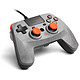 Snakebyte - Manette filaire 4S Rock PS4 et PS3 avec gamepad tactile Manette filaire pour PS4 et PS3 grise et orange - câble 3 mètres - pad tactile - Double moteur vibration