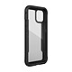 Raptic Coque pour iPhone 12 mini Defense Shield Noir Coque en polycarbonate transparent avec pare-chocs en aluminium usiné et TPU