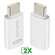 4smarts Adaptateur iPhone Lightning vers USB-C Power Delivery 27W Lot de 2 Blanc pas cher