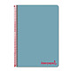LIDERPAPEL Cahier spirale A7 micro wonder 200 pages 90g quadrillé 5x5mm 4 bandes - Bleu Cahier