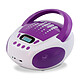 Metronic 477401 - Lecteur CD MP3 Pop Purple avec port USB - Blanc et violet Prise casque 3,5 mm (32 ?)  Lecture des CD, CD-R, CD-RW