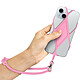 Avizar Cordon Smartphone avec Étui Silicone Flexible Universel 35cm Rose - Cordon en silicone flexible, pour un port et une tenue en main de votre smartphone pleines de panache
