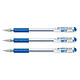 PENTEL stylo roller à encre gel Hybrid Gel Grip K116, bleu x 3 Stylo à bille