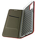 Avizar Étui pour Motorola Moto E22 et E22i avec Clapet Porte-carte Fonction Support  rouge Revêtement en simili cuir avec surpiqûre apparente et finition brillante pour un rendu élégant