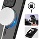 Acheter Avizar Coque MagSafe pour iPhone 15 Pro Silicone Gel Anneau Fonction Support  Dos Givré Contour Noir