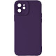 Avizar Coque pour iPhone 12 Silicone Mat Protection Caméra Violet Foncé - Couleur sobre élégante offrant une élégance raffinée à votre smartphone