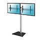KIMEX 031-1220K1 Support de Sol sur Pied pour 2 écrans TV LCD LED 50"-55", Hauteur 175cm, à Poser au Sol