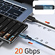 Avis LinQ Câble de Rallonge USB-C Charge 100W Vidéo 8K Transfert 20 Gbps 1.2m  Gris et Noir