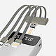 Avis LinQ Batterie Secours 15000mAh Câble 4 en 1 Amovible et Sortie USB Compact  blanc