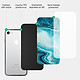 Acheter Evetane Coque iPhone 7/8/ iPhone SE 2020/ 2022 Coque Soft Touch Glossy Bleu Nacré Marbre Design