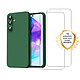 Evetane Coque Samsung Galaxy A15 Silicone liquide Verte + 2 Vitres en Verre trempe Protection ecran Antichocs Coque Samsung Galaxy A15 Silicone liquide Verte + 2 Vitres en Verre trempe Protection ecran Antichocs