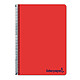 LIDERPAPEL Cahier spirale A7 micro wonder 200 pages 90g quadrillé 5x5mm 4 bandes - Rouge Cahier