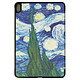 Avizar Housse iPad Air 4 2020 et Air 5 2022 Support Vidéo Motif La Nuit étoilée - Imprimé La Nuit étoilée de Vincent van Gogh qui personnalise votre tablette