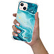Evetane Coque iPhone 13 anti-choc souple angles renforcés transparente Motif Bleu Nacré Marbre pas cher