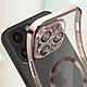Avizar Coque MagSafe pour iPhone 14 Pro Silicone Protection Caméra  Contour Chromé Rose Gold pas cher