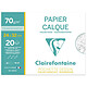 CLAIREFONTAINE Pochette 20 Feuilles Calque supérieur 24x32 cm 70/75g Papier calque