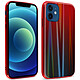 Avizar Coque iPhone 12 Mini Holographique Arc en Ciel Rigide Collection Aurora Rouge - Coque de protection spécialement conçue pour Apple iPhone 12 Mini