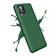 Evetane Coque Samsung Galaxy A12 Silicone liquide Verte + 2 Vitres en Verre trempé Protection écran Antichocs pas cher