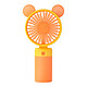 Avizar Mini Ventilateur Portable Silencieux avec oreilles d'ours Orange Ventilateur de poche au design bicolore ludique avec deux oreilles d'ours Kawaii