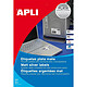 APLI Etui de 480 étiquettes 40 mm (24 x 20F A4) Las / Cop Ronde Polyester Argent Etiquette multi-usages