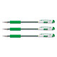 PENTEL stylo roller à encre gel Hybrid Gel Grip K116, vert x 3 Stylo à bille