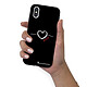 LaCoqueFrançaise Coque iPhone Xs Max Silicone Liquide Douce noir Coeur Blanc Amour pas cher