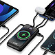 Acheter LinQ Powerbank 15 000mAh Charge Sans Fil + USB / USB-C + Câble Micro-USB / Lightning / USB-C  Noir