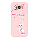 Evetane Coque Samsung Galaxy S8 Silicone Liquide Douce rose pâle Chat et Fleurs Coque Samsung Galaxy S8 Silicone Liquide Douce rose pâle Chat et Fleurs Ecriture Tendance et Design