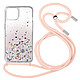 Avizar Coque iPhone 13 Dos Pailleté Avec Lanière Amovible - Dégradé rose Coque paillettes transparente spécialement conçue pour votre iPhone 13