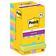 POST-IT Bloc-note adhésif Super Sticky Notes, 76 x 76 mm Turquoise, vert, rose Notes repositionnable